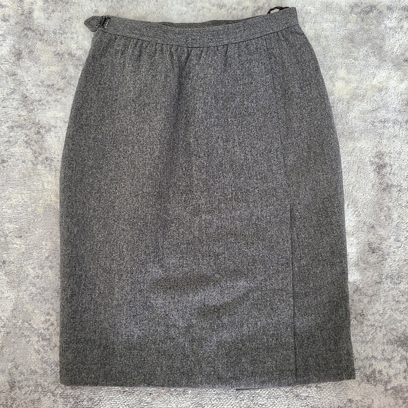 Saint Laurent Vintage Gray Wool Skirt Size 38 - Picture 9 of 9